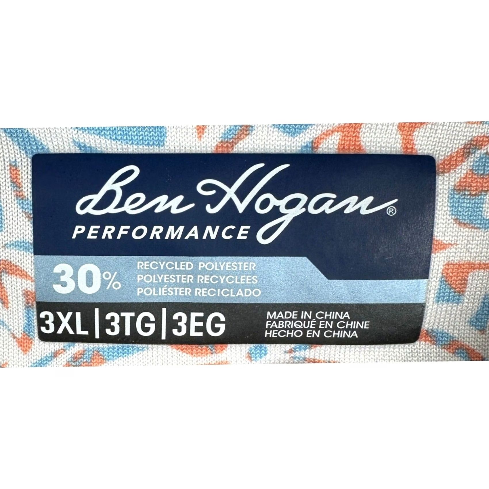 Hogan Ben Hogan Performance Polo Shirt Mens 3XL Multicolor Floral Short Sleeve Golf Activewear Casual White Blue Orange Shirt Mens Size US XXL / EU 58 / 5 - 4 Thumbnail