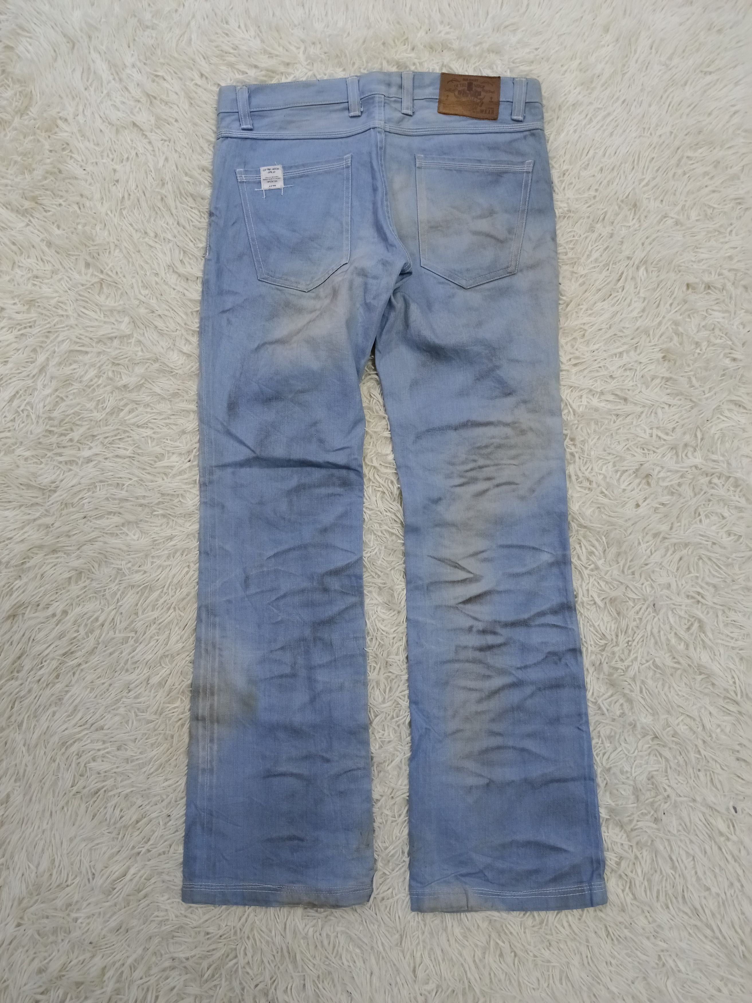 Japanese Brand FLARED🔥DiSTRESSED LIGHT BLUE MADE IN JAPAN OF THE NIEGE Size US 33 - 2 Thumbnail