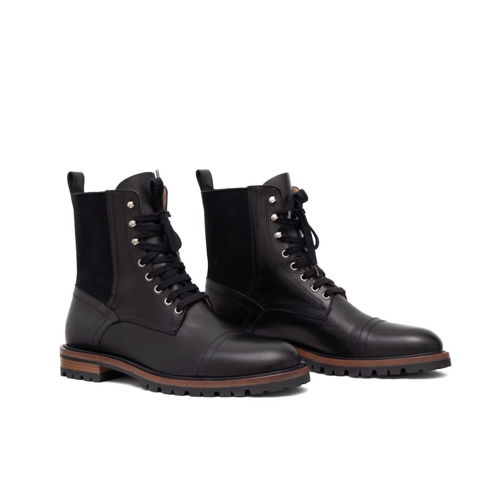 Dries Van Noten 1.3k.$ Dries Van Noten Men's Black Leather Cap-Toe Boot US11 Size US 11 / EU 44 - 4 Thumbnail