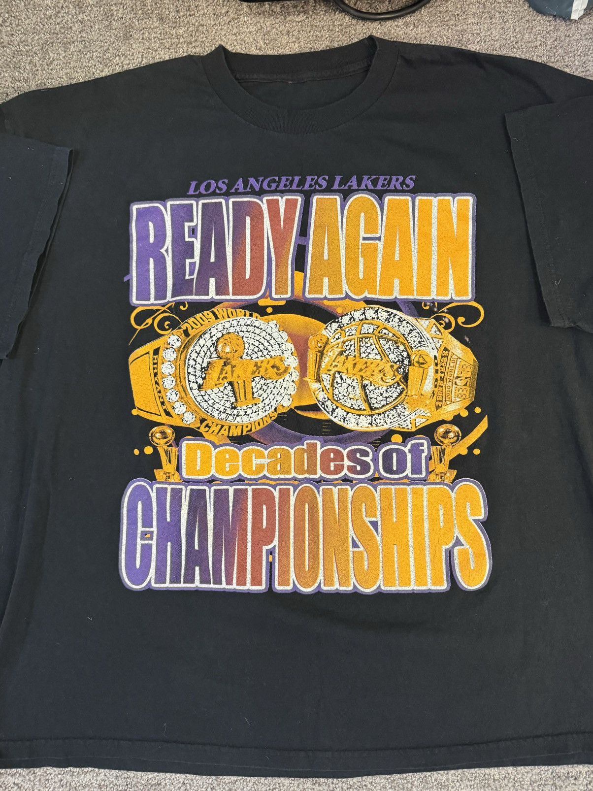 Y2K 2009-2010 Vintage Lakers Back 2 Back Banner 17 Shirt 2XL