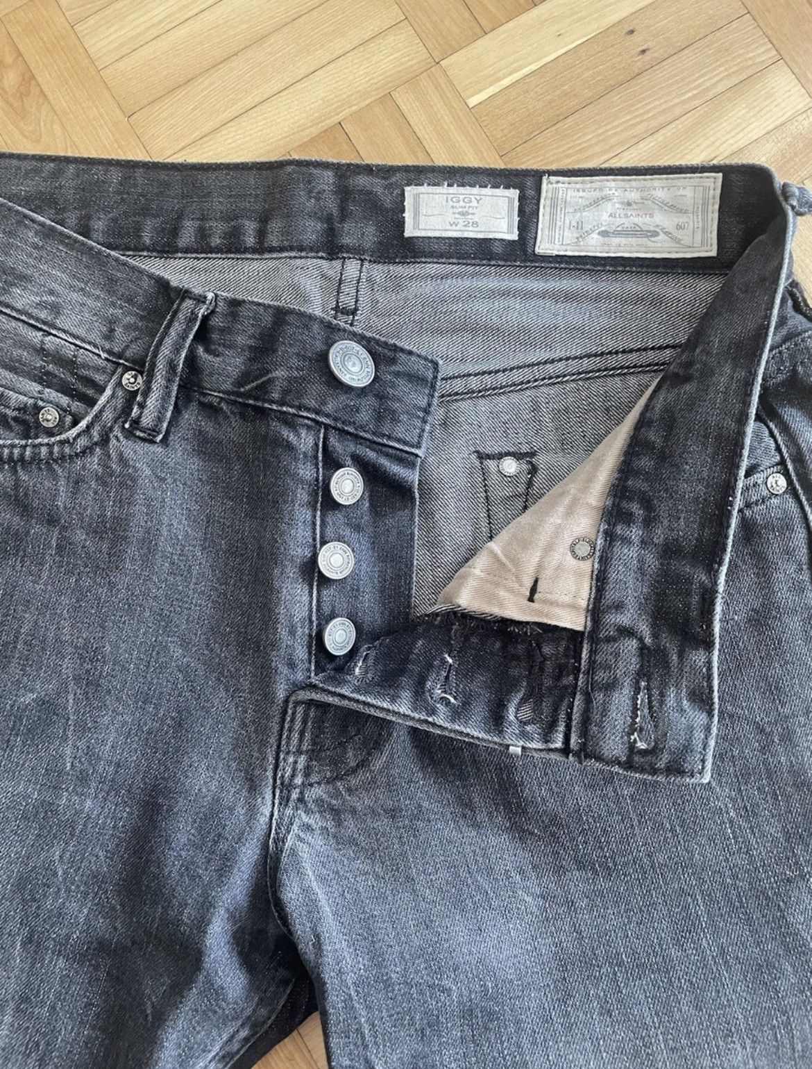 Allsaints AllSaints Spitalfields Black Denim Jeans 28" Waist Size US 28 / EU 44 - 2 Thumbnail