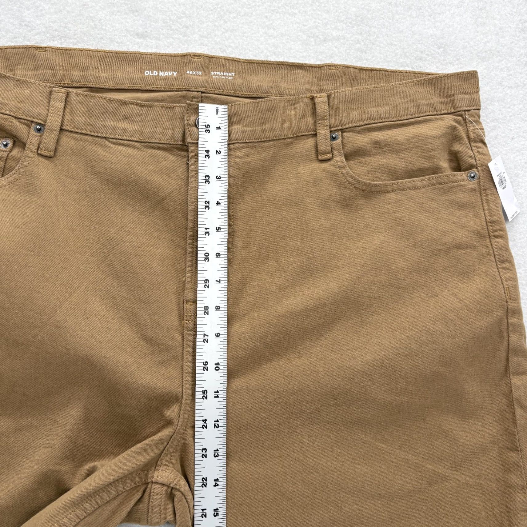 Old Navy Old Navy Built-In Flex Pants Mens 46x32 Brown Straight Stretch 5-Pocket Casual Size US 30 / EU 46 - 7 Thumbnail