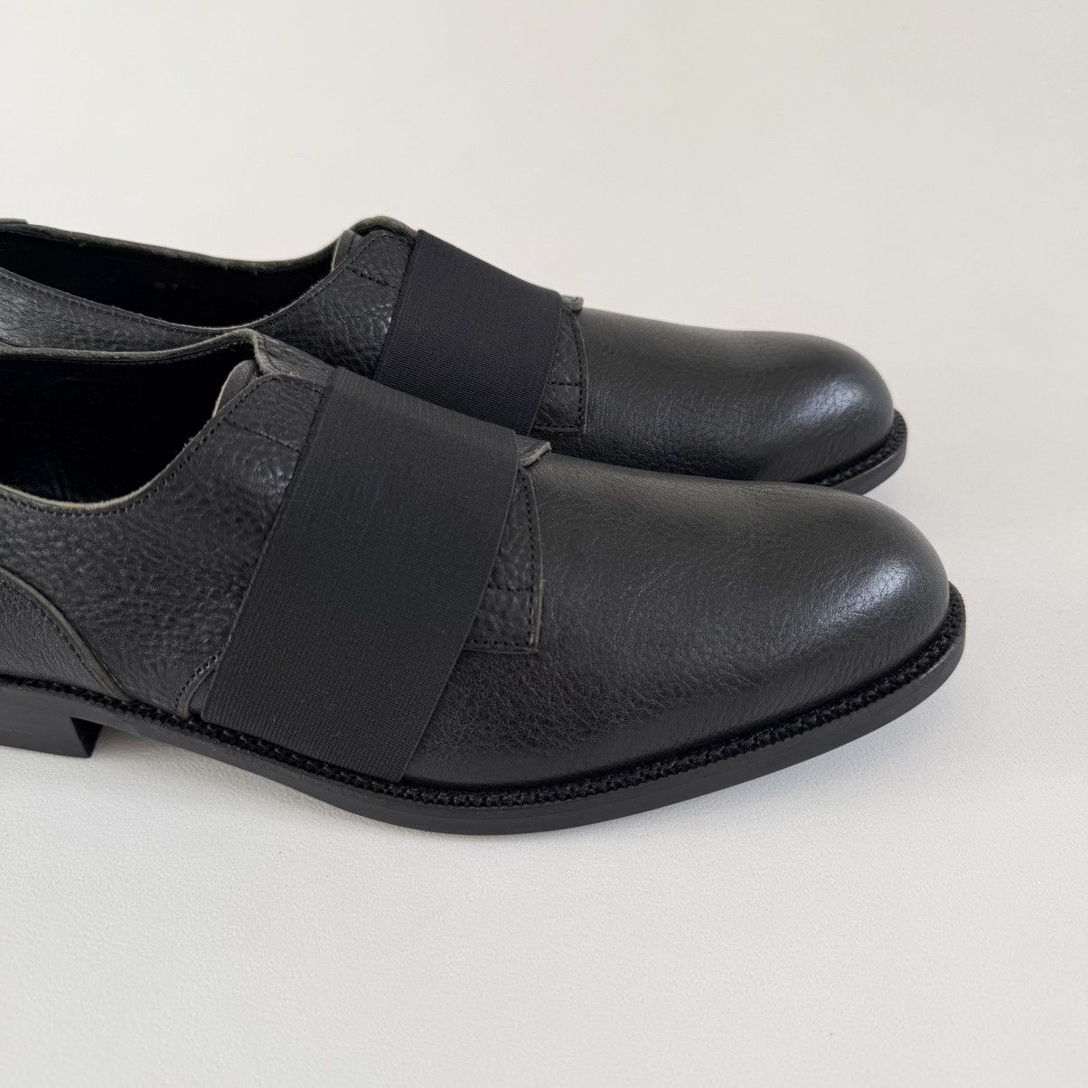 Comme des Garcons Black Leather ‘Elastic Strap’ Derby Shoes Size US 9 / EU 42 - 5 Thumbnail