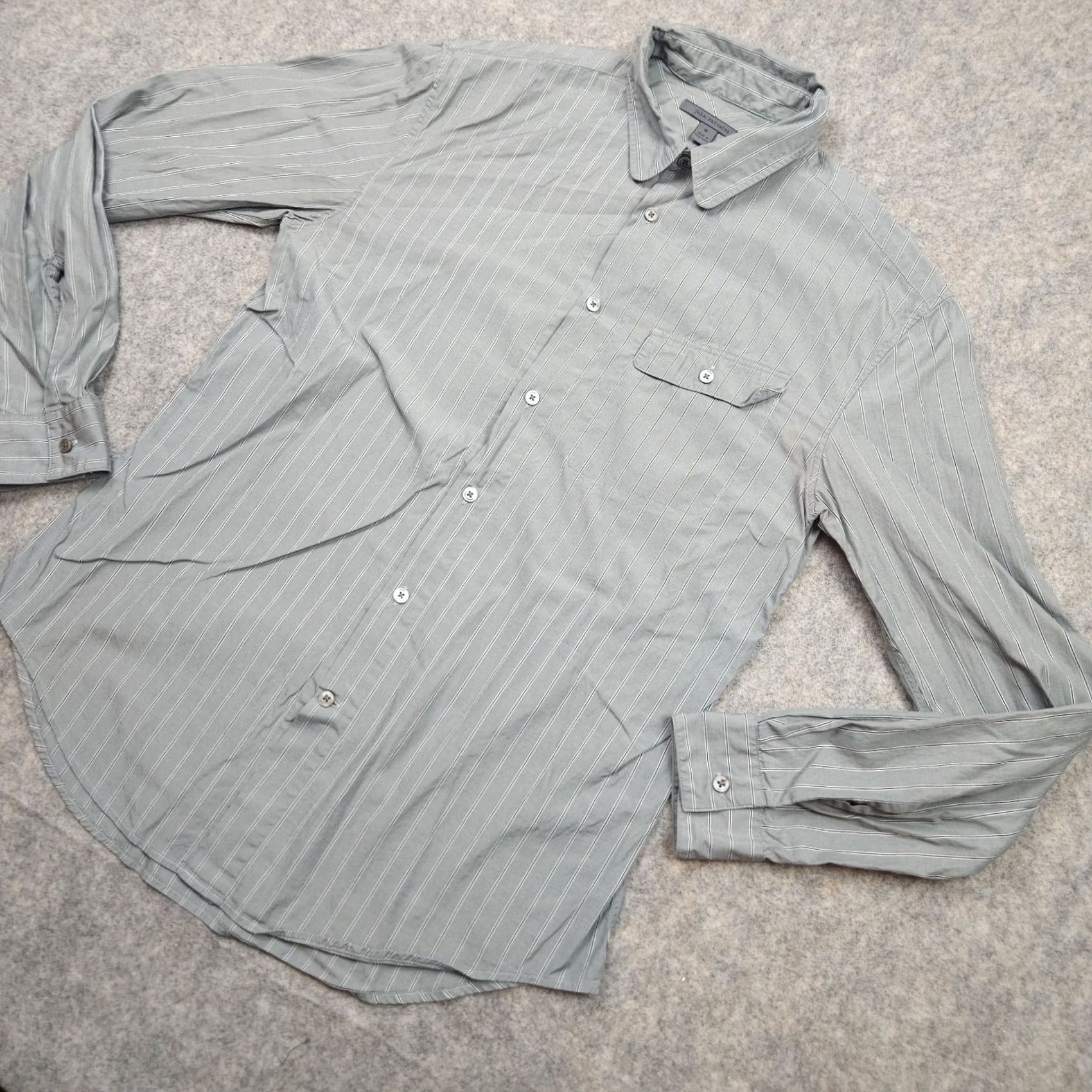John Varvatos John Varvatos Shirt Mens Medium Gray Striped Long Sleeve Pocket Button Up Casual Size US M / EU 48-50 / 2 - 4 Thumbnail