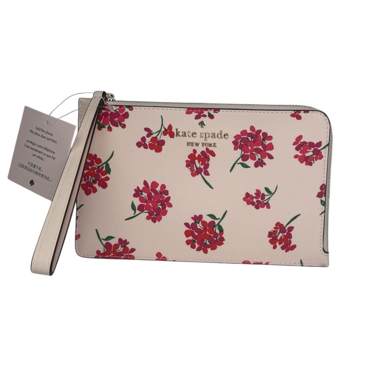 Kate Spade Kate Spade Staci Floral Medium L Zip Wristlet Fresh Peach Size ONE SIZE - 1 Thumbnail