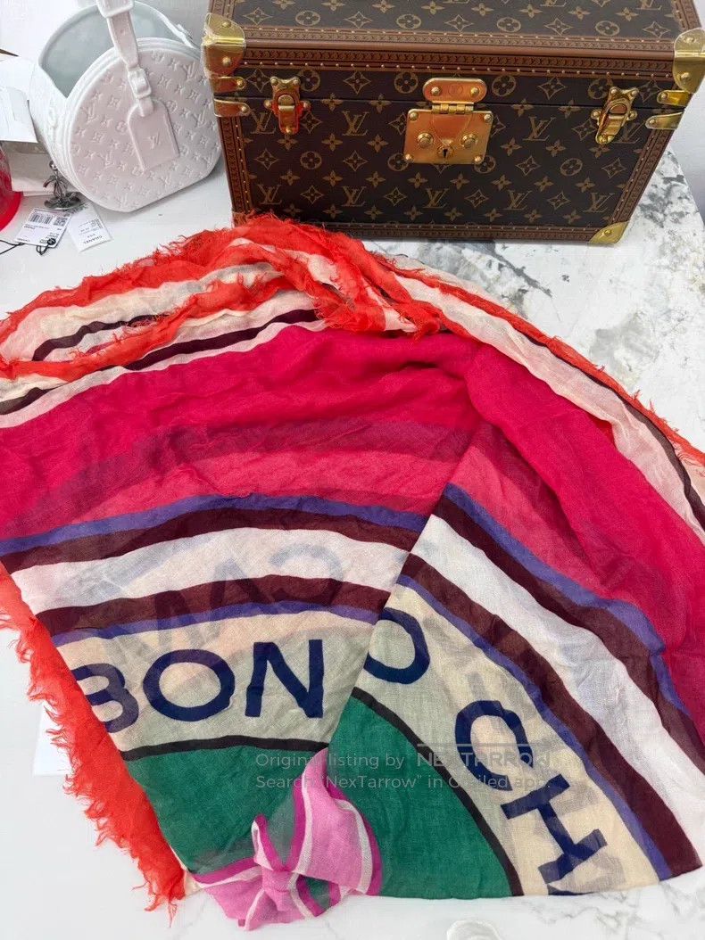 Chanel Chanel Large logo thin silk cashmere large scarf Size ONE SIZE - 3 Thumbnail