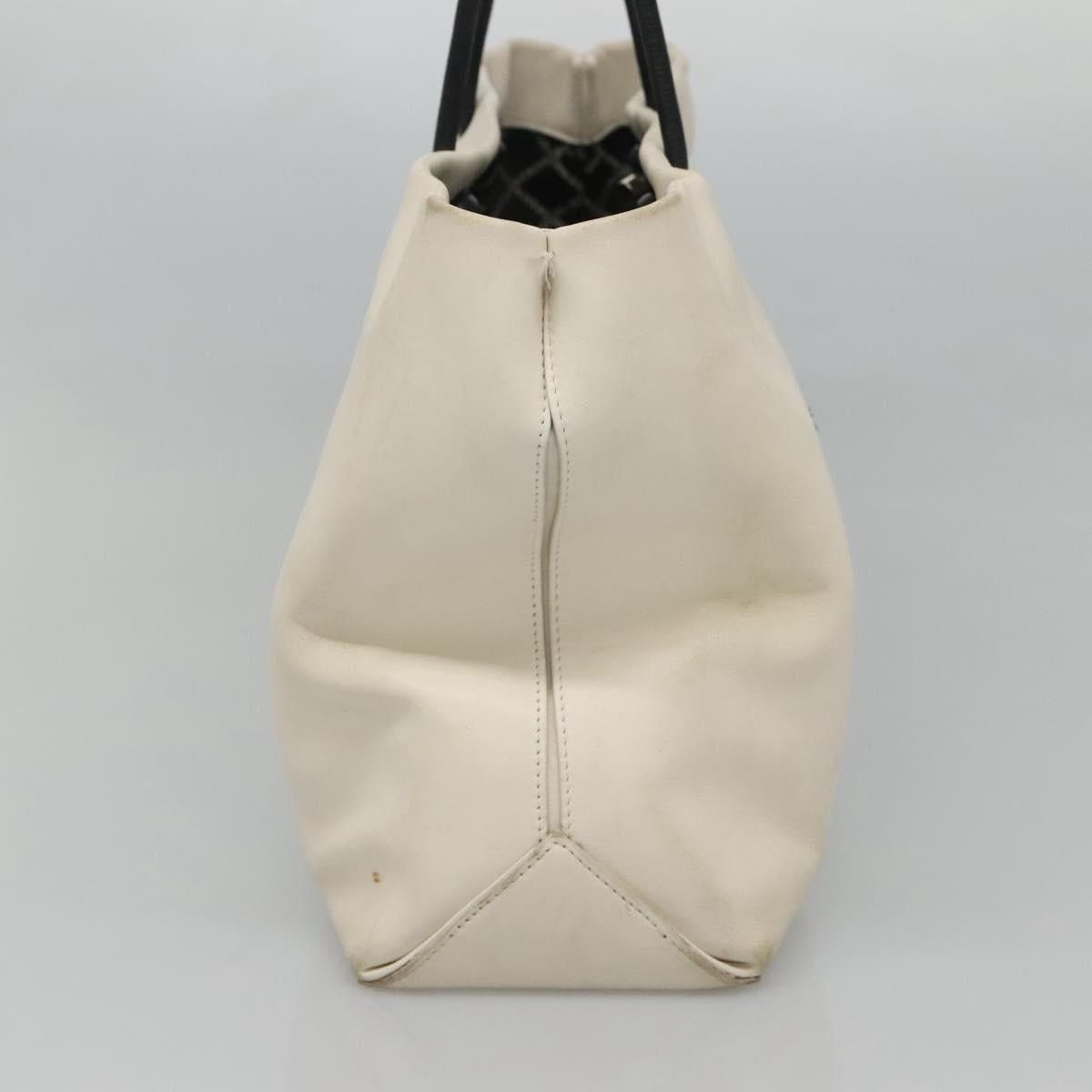 Chanel CHANEL Tote Bag Leather White Silver CC Size ONE SIZE - 4 Thumbnail
