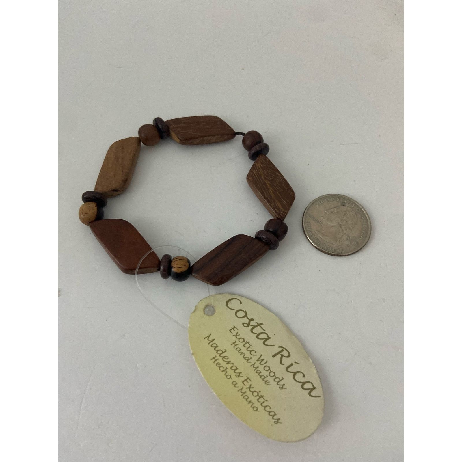 Handmade Wood bead bracelet from Costa Rica Size ONE SIZE - 3 Thumbnail