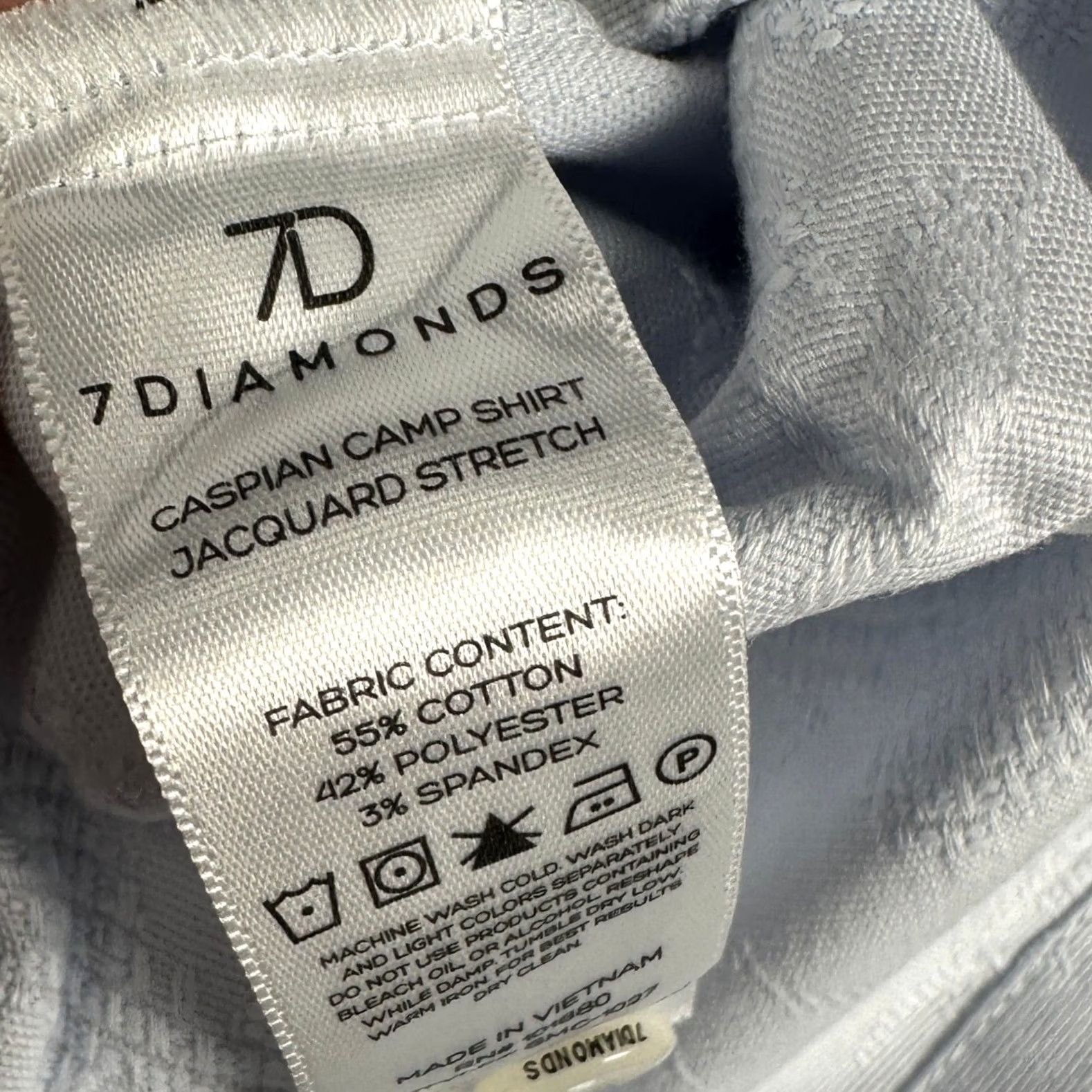 Vintage 7 Diamonds Caspian Camp Shirt 7D Mens Button-Up 2XL Light Blue 4 Way Stretch NEW Size US XXL / EU 58 / 5 - 7 Thumbnail