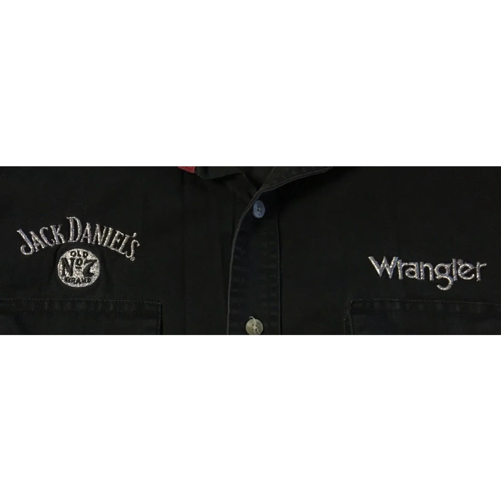Wrangler VINTAGE Wrangler Jack Daniels Old No 7 Shirt L Black Western Men T-Shirt Grunge 90s Cowboy Rodeo Biker Whiskey Pullover/Graphic Tee Size US L / EU 52-54 / 3 - 2 Thumbnail
