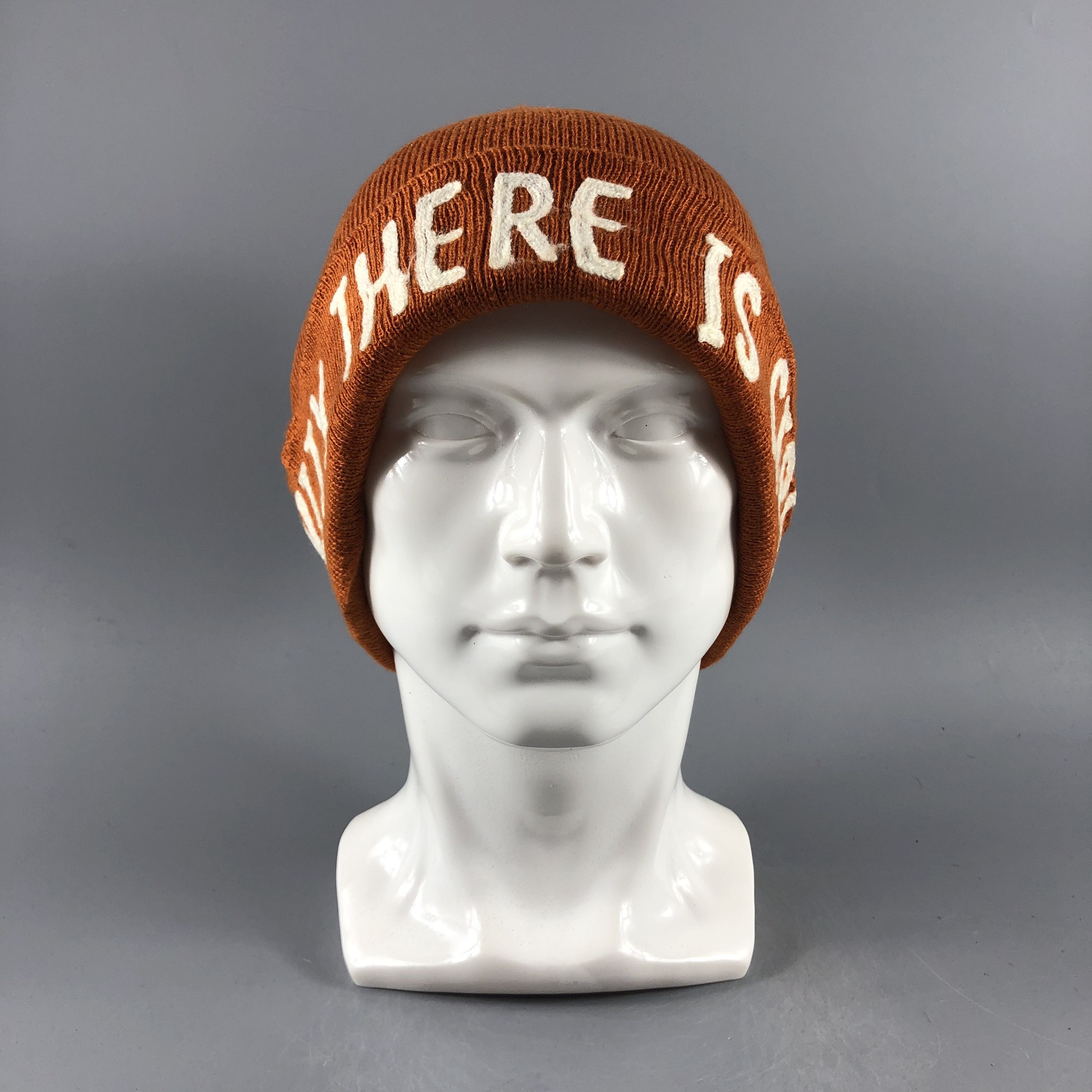 Vintage Wording "Here Is Strength" Beanie Snow Hat Snow Cap -D210 Size ONE SIZE - 6 Thumbnail
