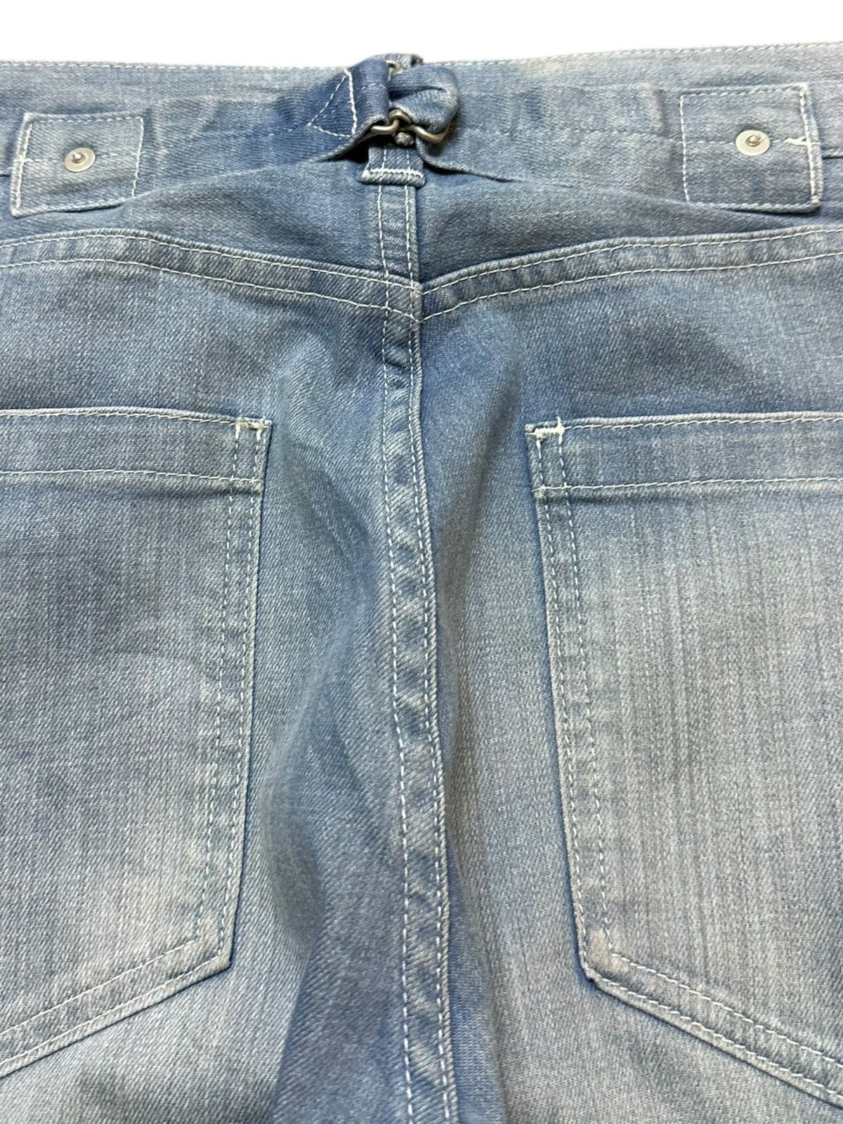 The Unbranded Brand Vintage Barnyardstorm Baggy Buckle Belt Distressed Denim Size US 29 - 6 Thumbnail
