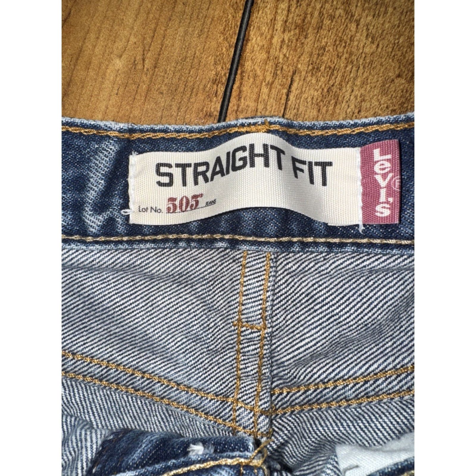 Levi's VINTAGE Levi’s 505 Regular Straight Jeans 34x31 Blue Denim Zip Fly Mid Rise USA 90s 80s Mens Jeans Size US 34 / EU 50 - 6 Thumbnail
