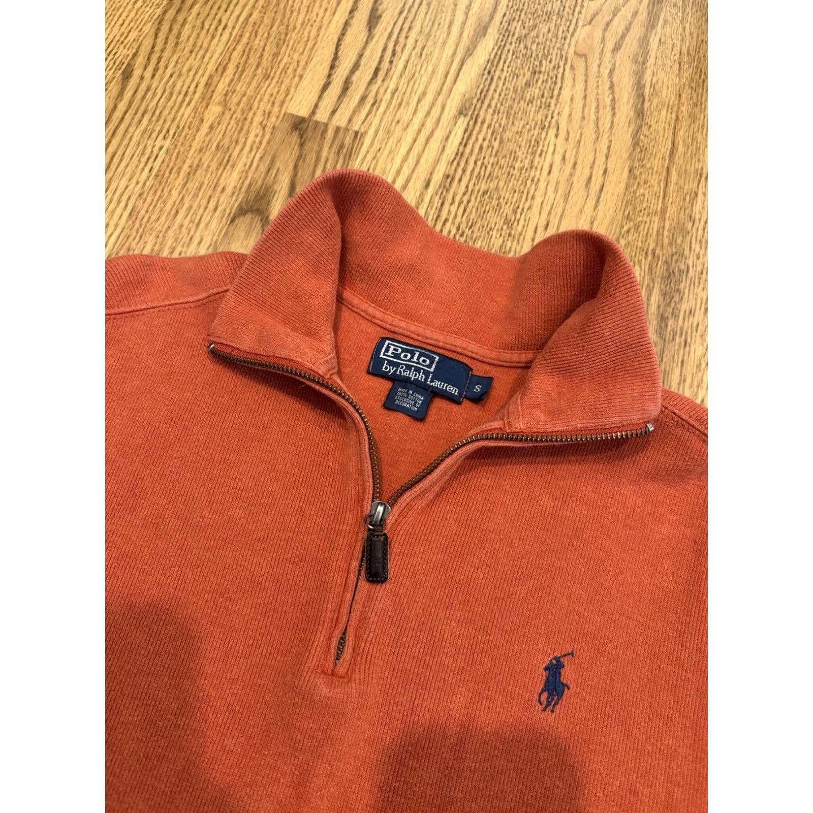 Polo Ralph Lauren Polo Ralph Lauren Orange 1/4 Zip Pullover Sweater Mens S Cotton Knit Casual Size US S / EU 44-46 / 1 - 2 Thumbnail