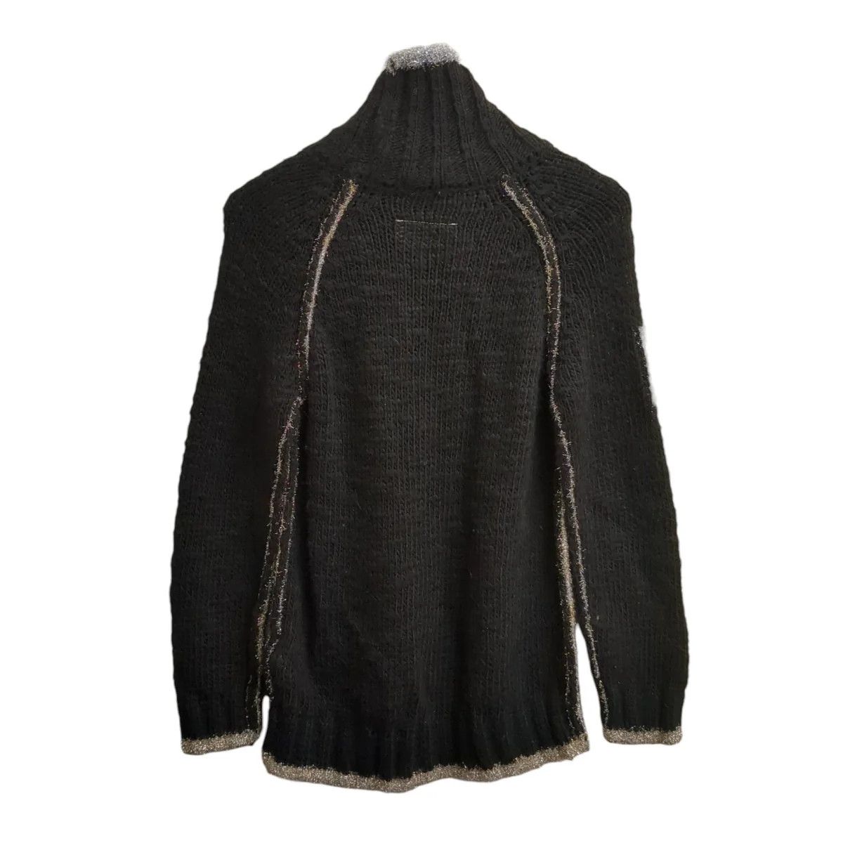 MM6 Jacquard Logo Turtleneck Alpaca Wool Knit Sweater Size L / US 10 / IT 46 - 2 Thumbnail