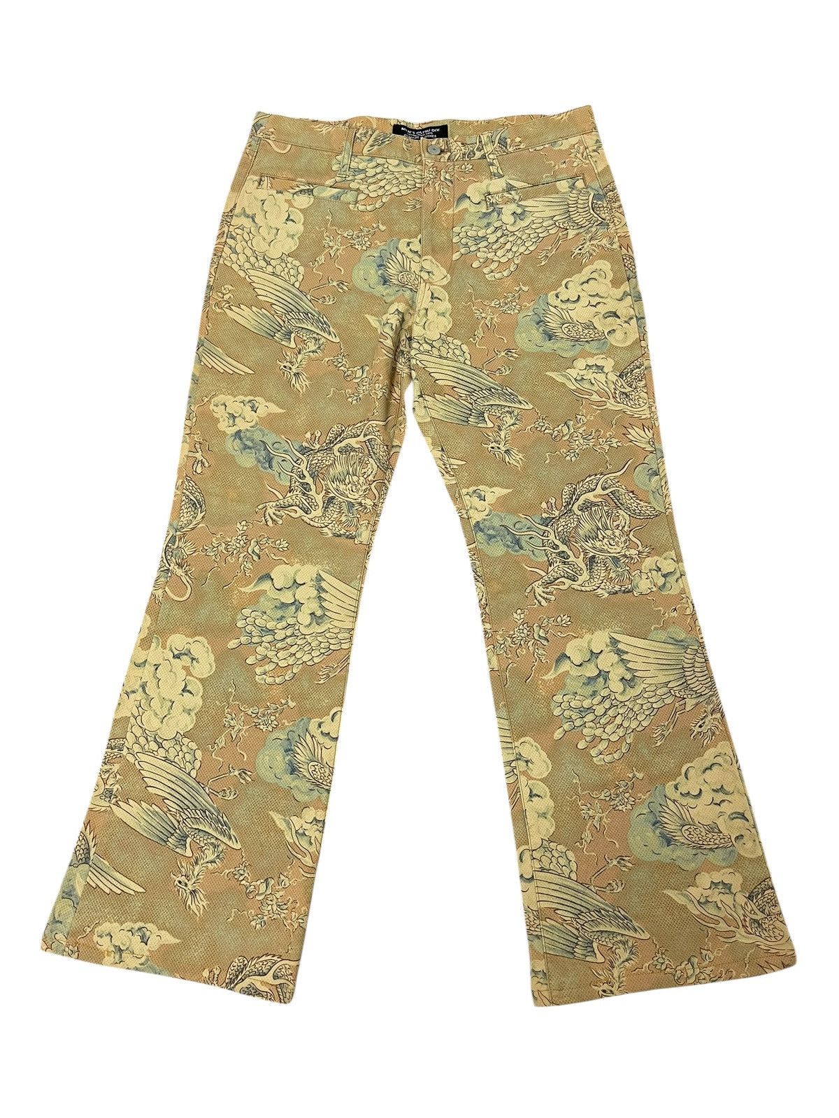Japanese Brand Flare Jeans Men’s Batsu Fullprinted Dragons Boot Cut 4🟦0 Size US 32 / EU 48 - 2 Thumbnail