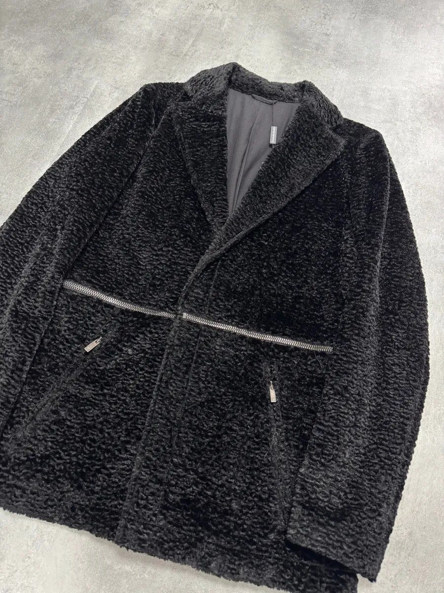 Emporio Armani AW2010 Emporio Armani Faux Fur Horizontal Zip Black Jacket Size US M / EU 48-50 / 2 - 2 Thumbnail