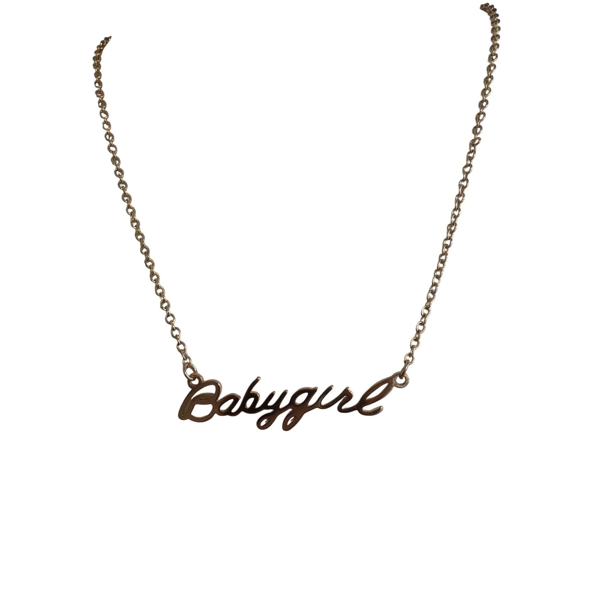 Other Babygirl Script Pendant Necklace Gold Tone Chain Criminal Mi Size ONE SIZE - 1 Thumbnail