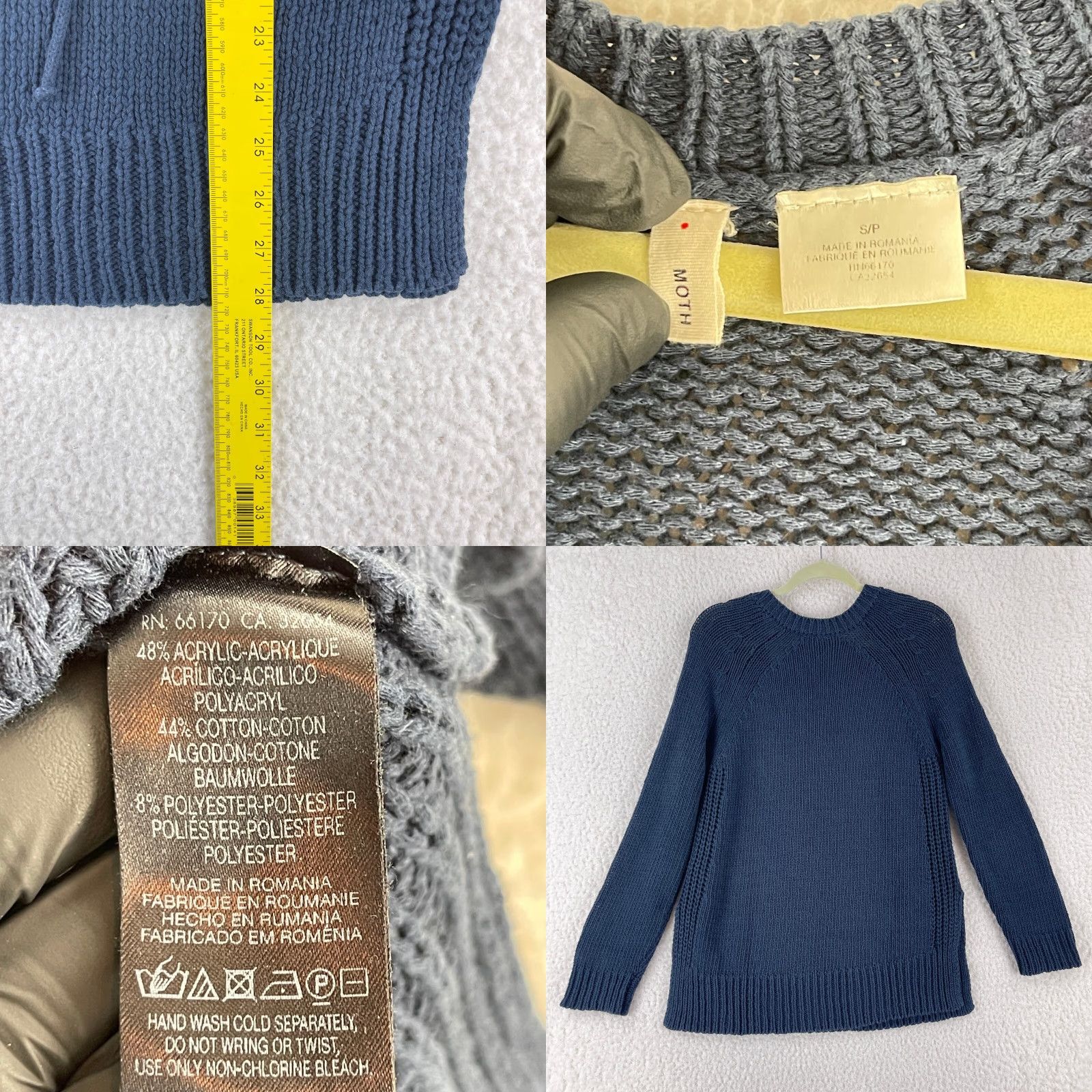 Anthropologie Moth Blue Cable Knit Sweater Womens Lace Up V-Neck Long Sleeve Size Small Size S / US 4 / IT 40 - 8 Thumbnail