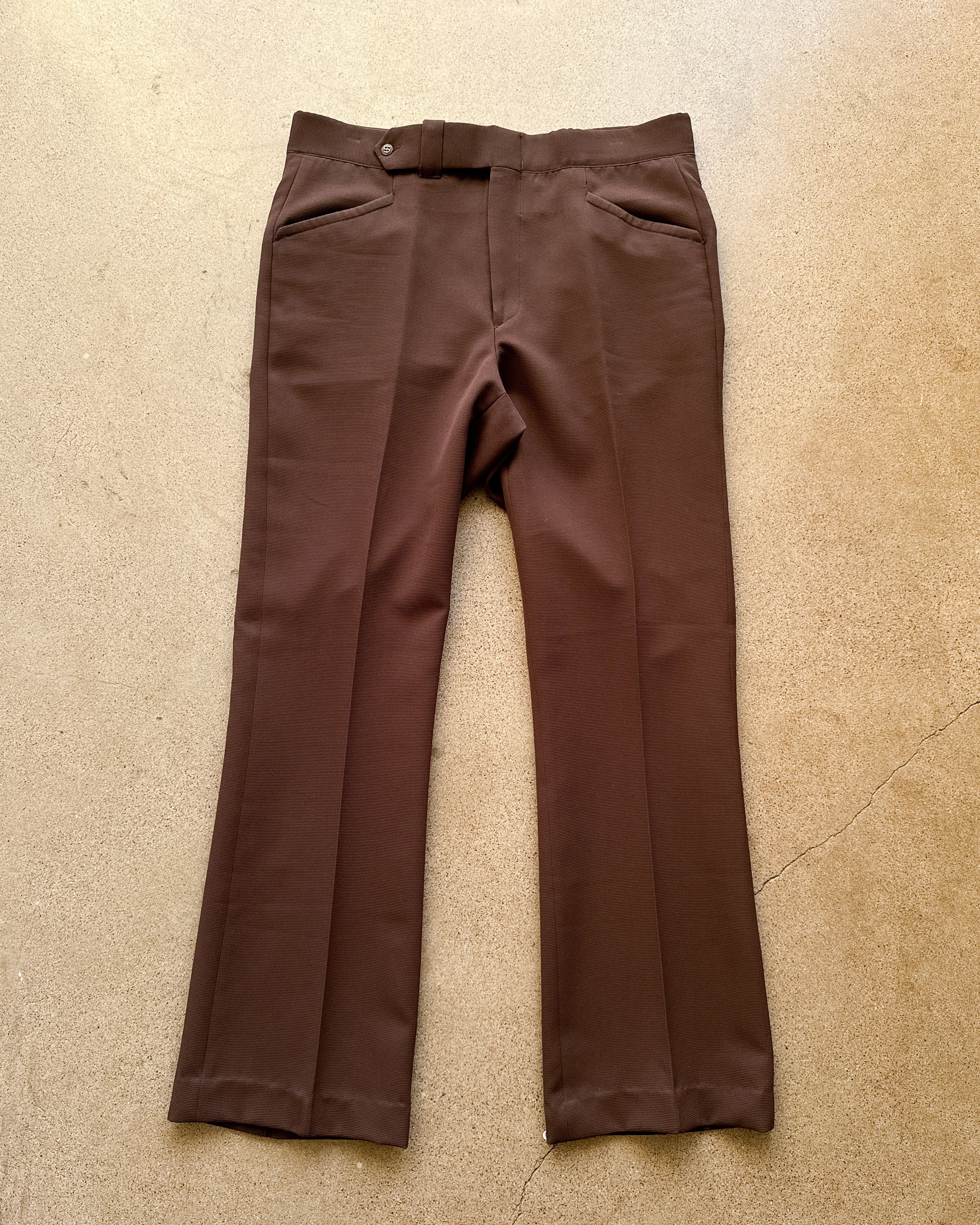 Vintage 1970s Sansabelt Jaymar Slack Brown Men's 36 Western