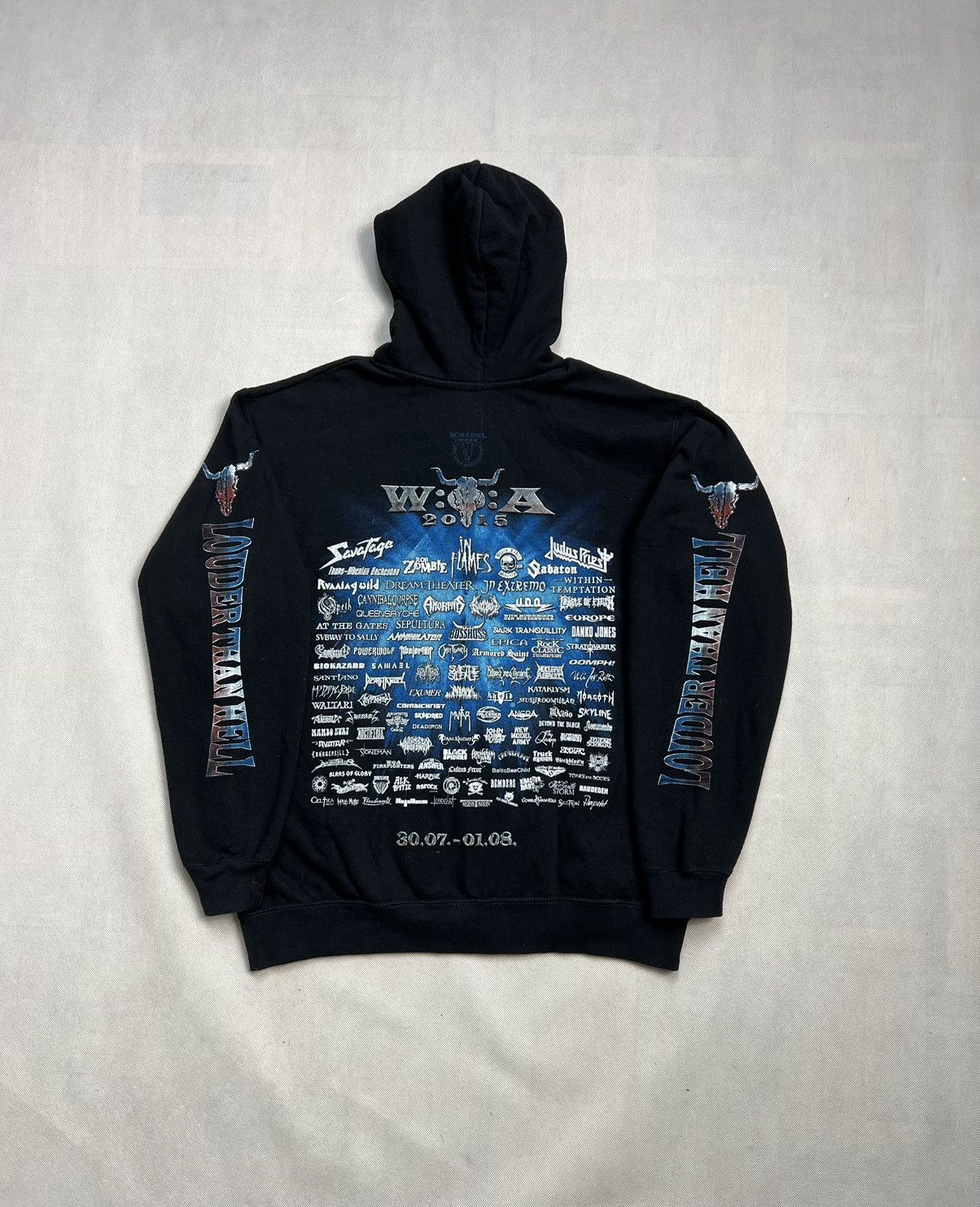 Band Tees × Vintage Hoodie Wacken 2015 Metal Festival Zipped Black Size US L / EU 52-54 / 3 - 3 Thumbnail