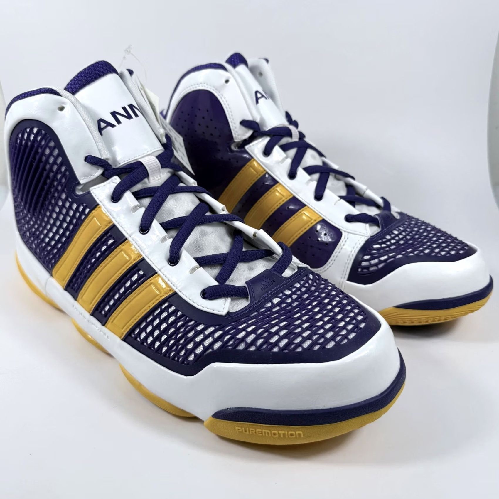 Adidas Adidas AS SMU Adipure Mono Basketball Sneakers White Purple Men's Size 15 Y2K Size US 15 / EU 48 - 3 Thumbnail