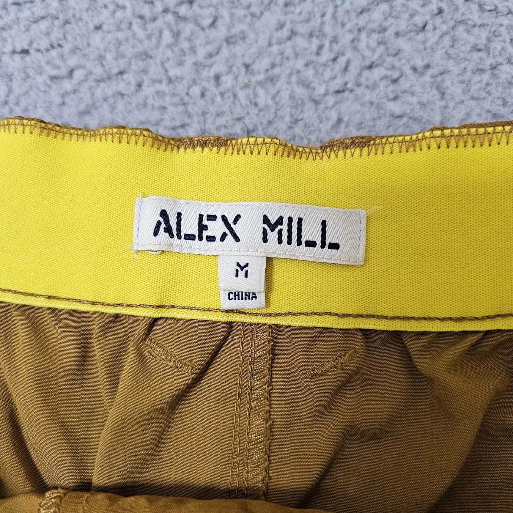 Alex Mill ALEX MILL Chino Pants Mens M Brown Elastic Waist Drawstring Casual 37 in Inseam 25 in Pockets Pleated Front Button Relaxed Straight Vintage: No Size US 31 - 3 Thumbnail