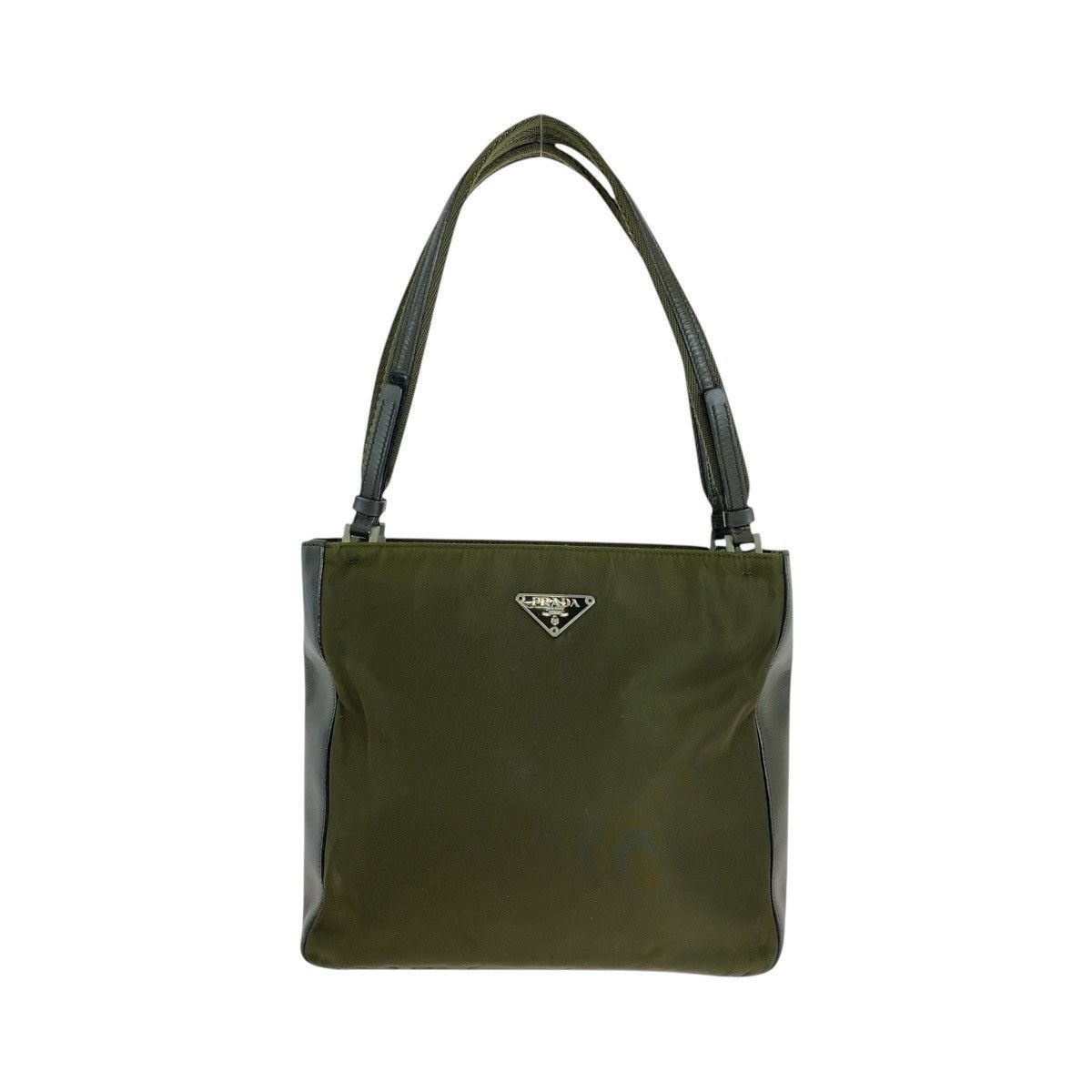 Prada Prada Tessuto Triangle Logo Plate 2Way Bag Khaki Nylon Others Shoulder Bag in Green, Women's