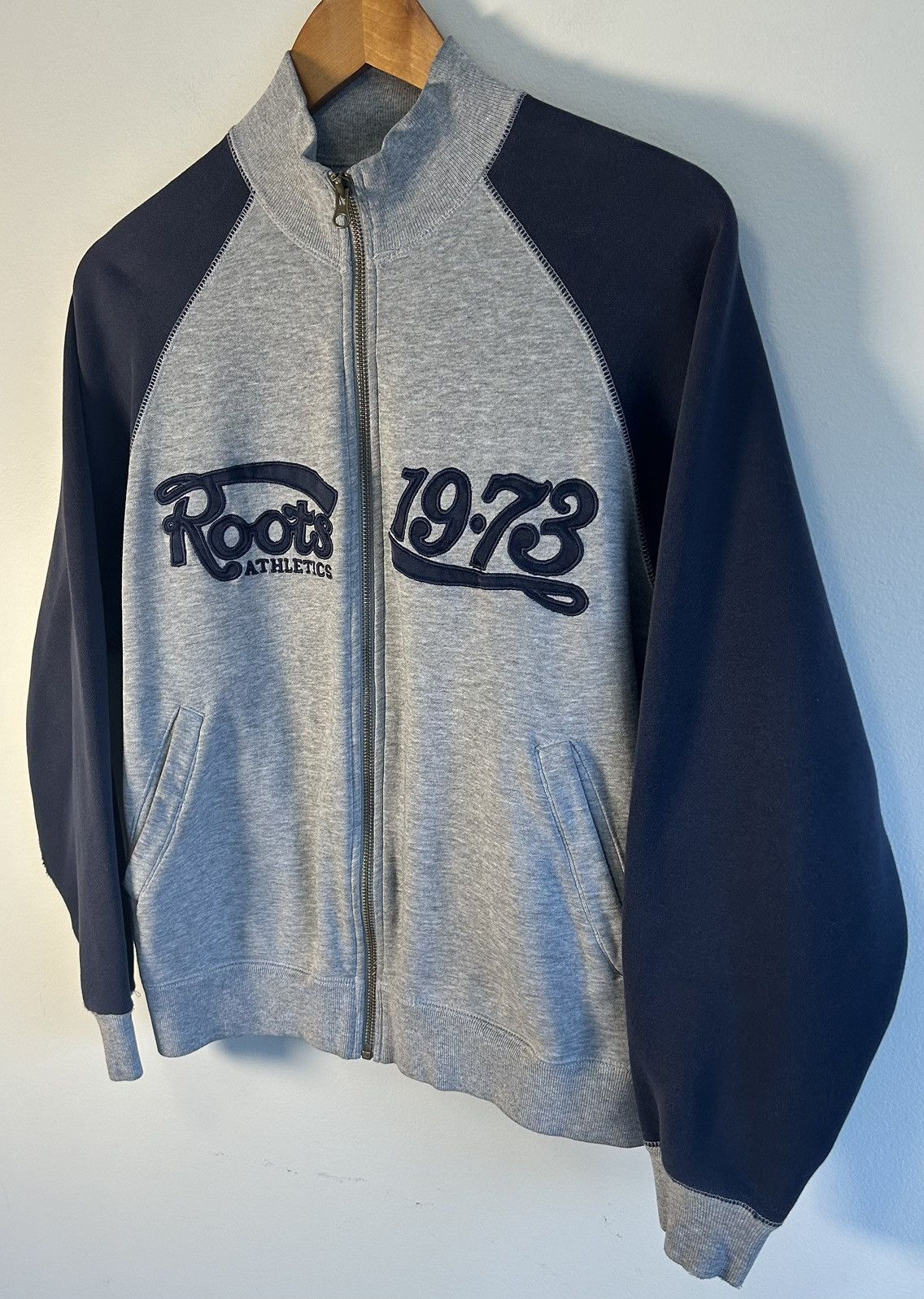 Roots Vintage Roots Canada Zip Up Sweater Womens Blue & Grey Size S / US 4 / IT 40 - 3 Thumbnail