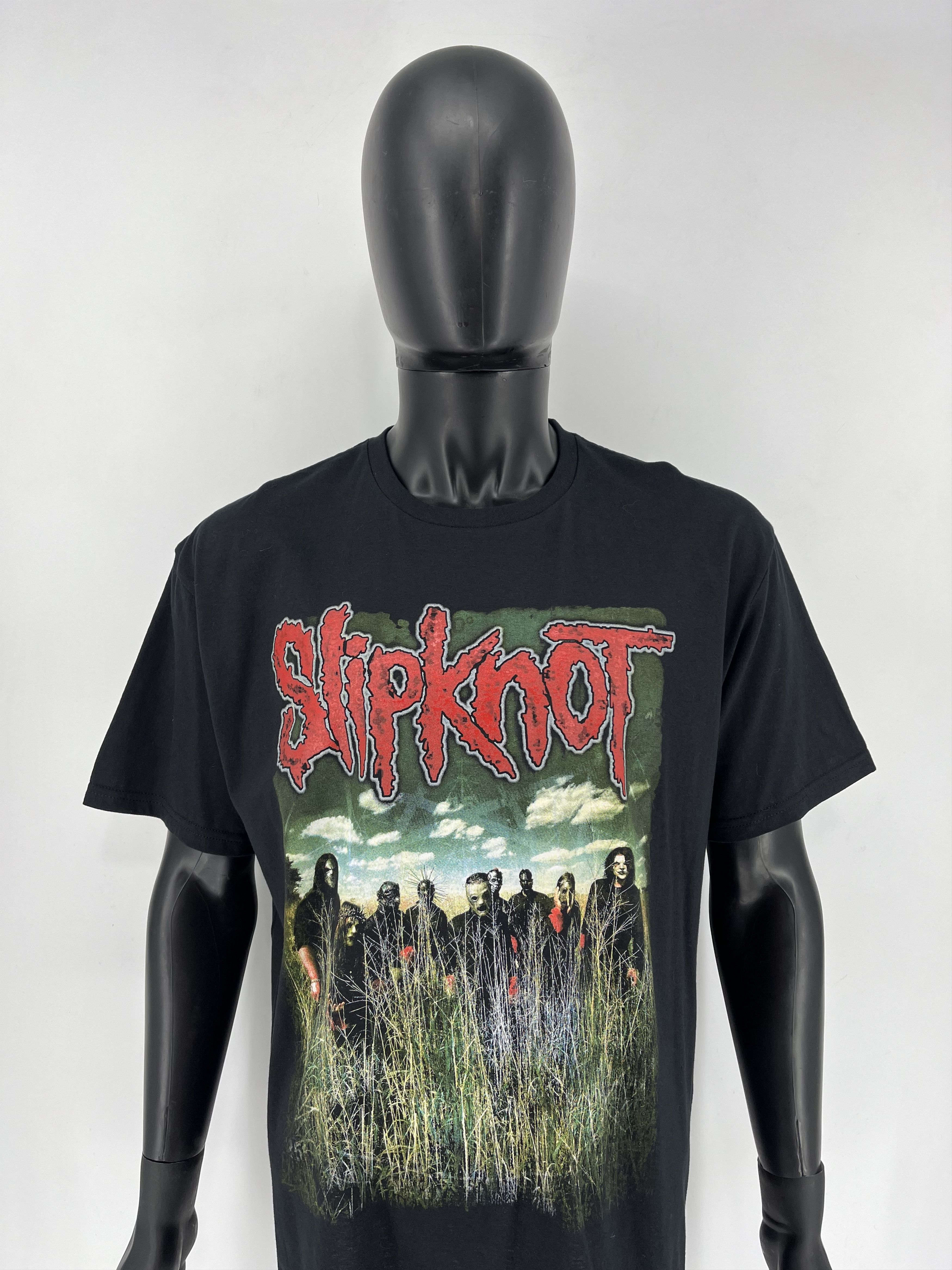 Band Tees × Vintage Vintage Y2K SLIPKNOT Distressed Style Faded Band Horror Tee Size US XL / EU 56 / 4 - 1 Thumbnail