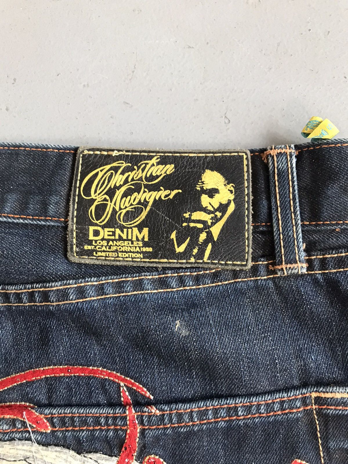 Christian Audigier × Designer × Vintage Vintage Christian Audigier Ed hardy crazy embroidered denim Size US 39 - 11 Thumbnail
