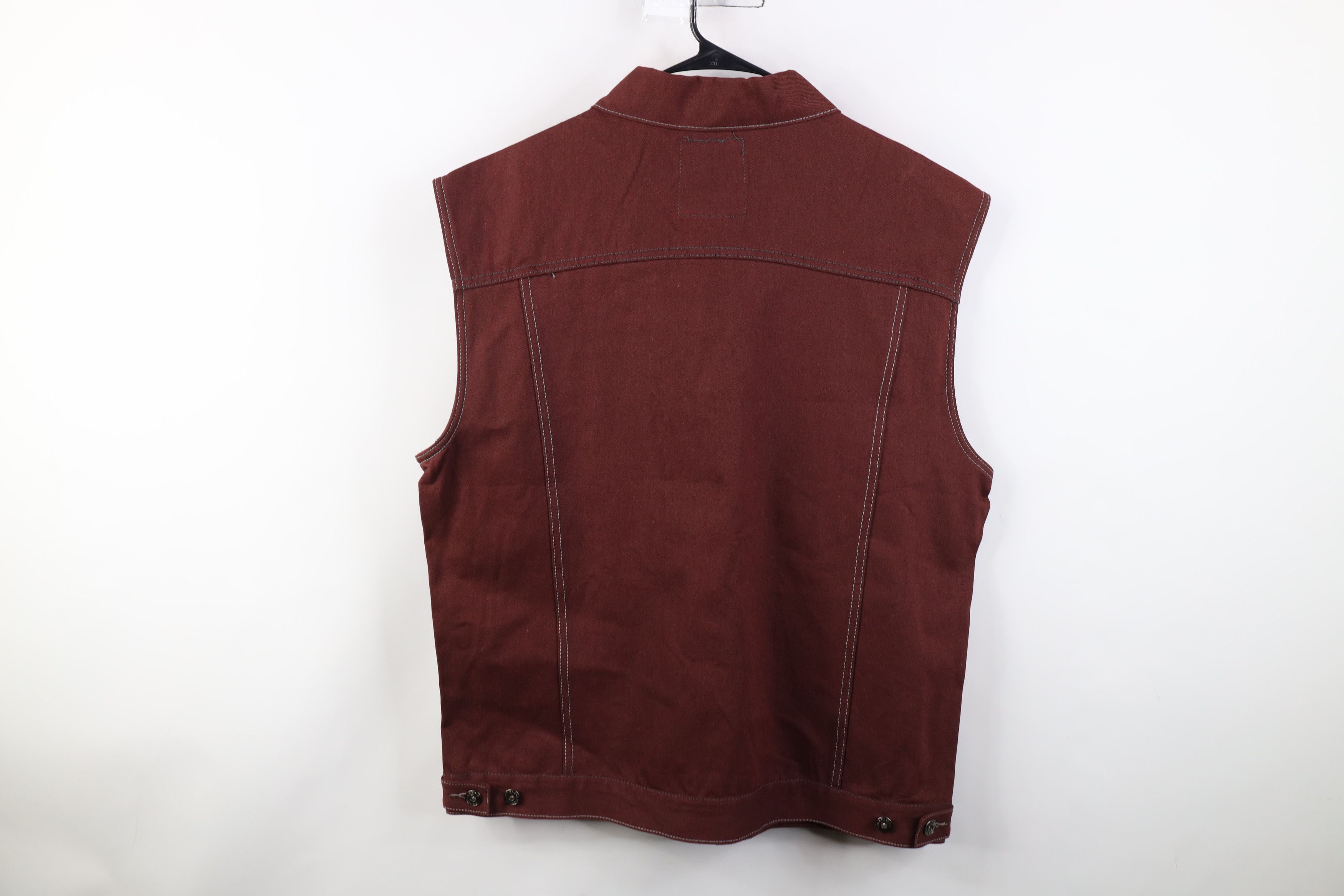 Vintage Vintage 90s Y2K Streetwear Sleeveless Denim Trucker Vest Red Size US XXL / EU 58 / 5 - 14 Thumbnail