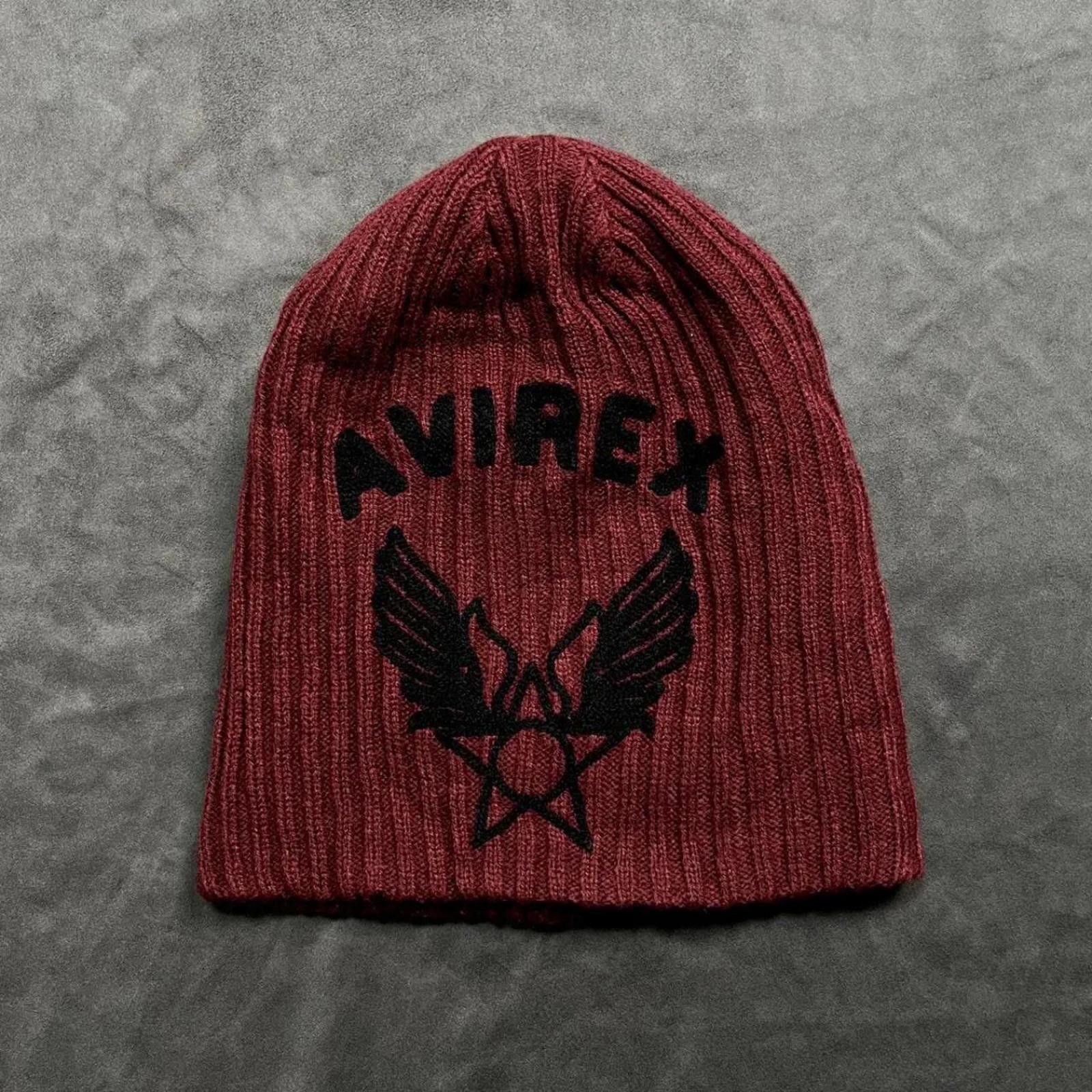 Avirex Deadstock Vintage Avirex Burgundy No Cuff Knit Beanie Hat OS Size ONE SIZE - 1 Thumbnail