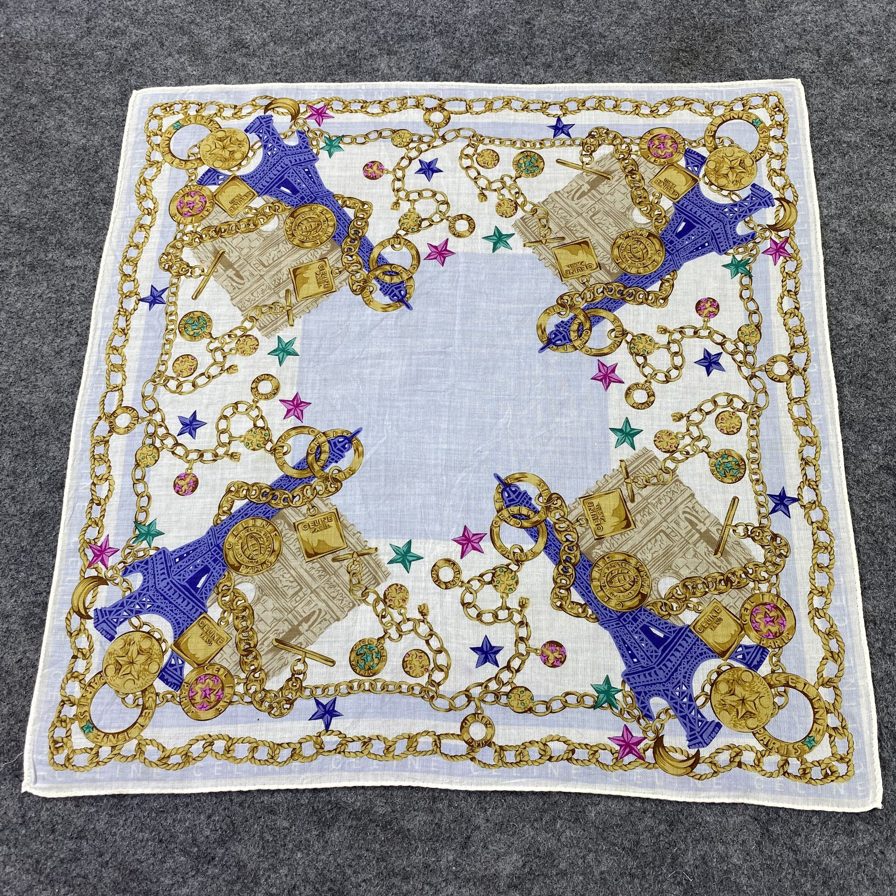 Celine × Vintage Celine Handkerchief / Bandana / Neckerchief-B1245 Size ONE SIZE - 3 Thumbnail