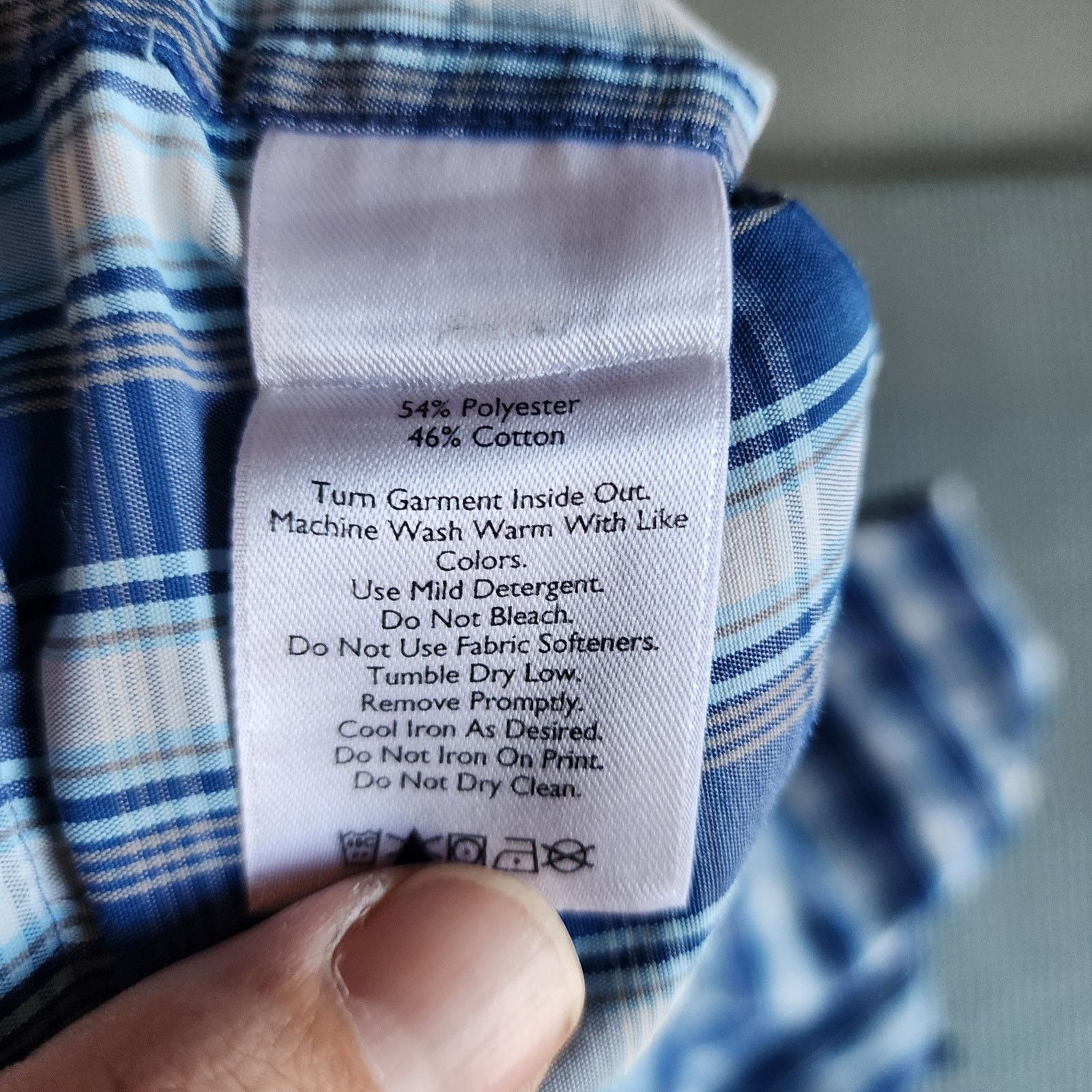 Eddie Bauer Eddie Bauer Men's XL Tall Plaid Blue White Short Sleeve Size US XL / EU 56 / 4 - 8 Thumbnail