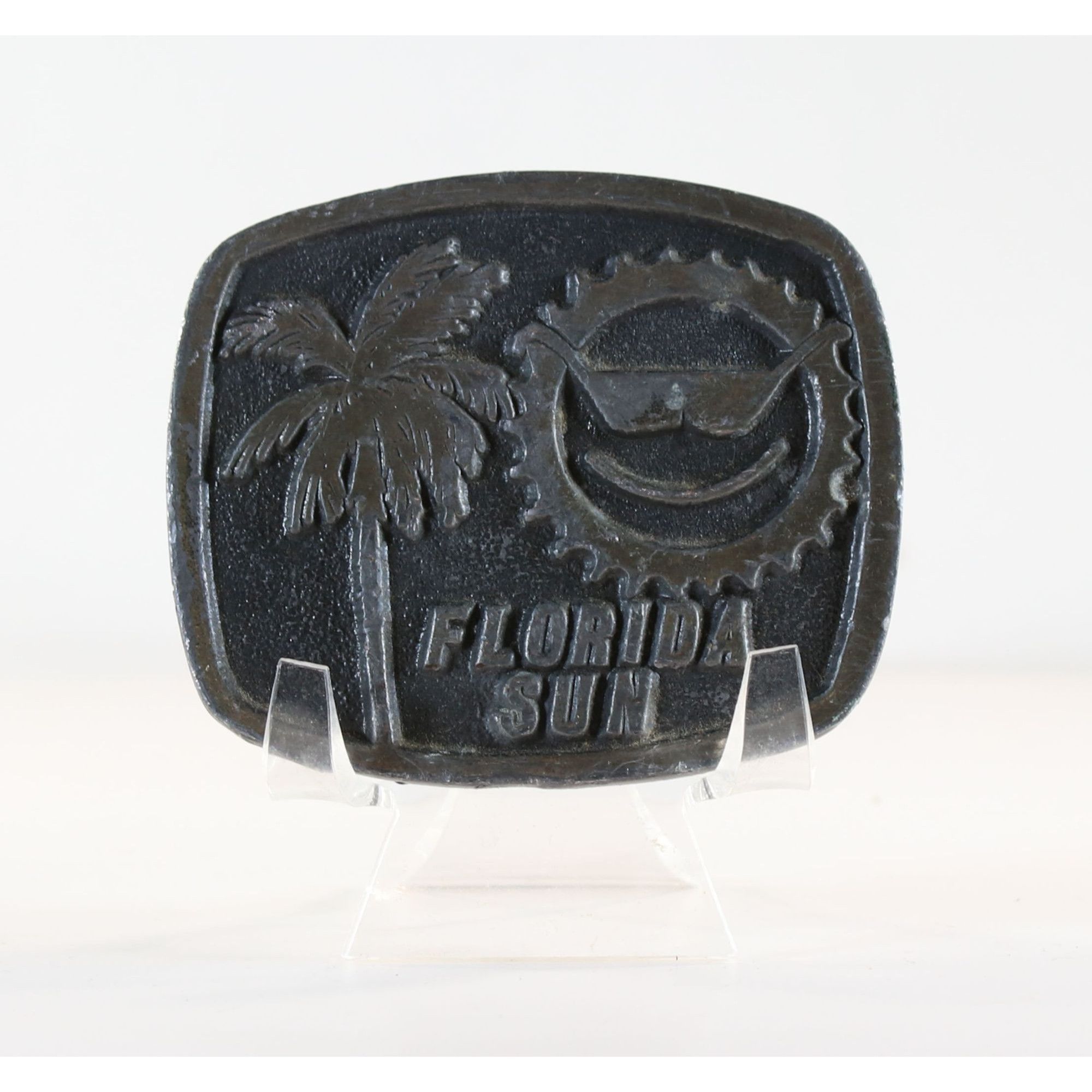 Vintage Florida Sun Belt Buckle Solid Pewter Buckle Vintage Buckle 1 Size ONE SIZE - 1 Thumbnail