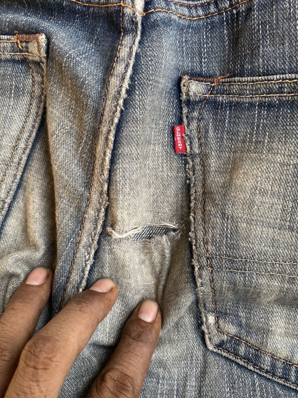 If Six Was Nine × PPFM × Vintage Vintage GL HEART denim pants (sku 4) Size US 34 / EU 50 - 8 Thumbnail
