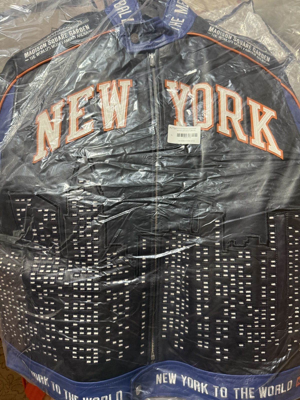 Avirex × Kith Kith for the New York Knicks Leather Moto Jacket Skyline XL Size US XL / EU 56 / 4 - 9 Thumbnail