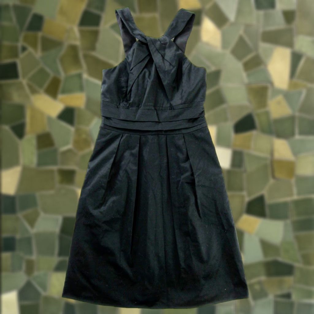 Vintage David's Bridal Classic Black Twist Neck Pocket Sheath Cocktail Dress 4 Size S / US 4 / IT 40 - 1 Thumbnail