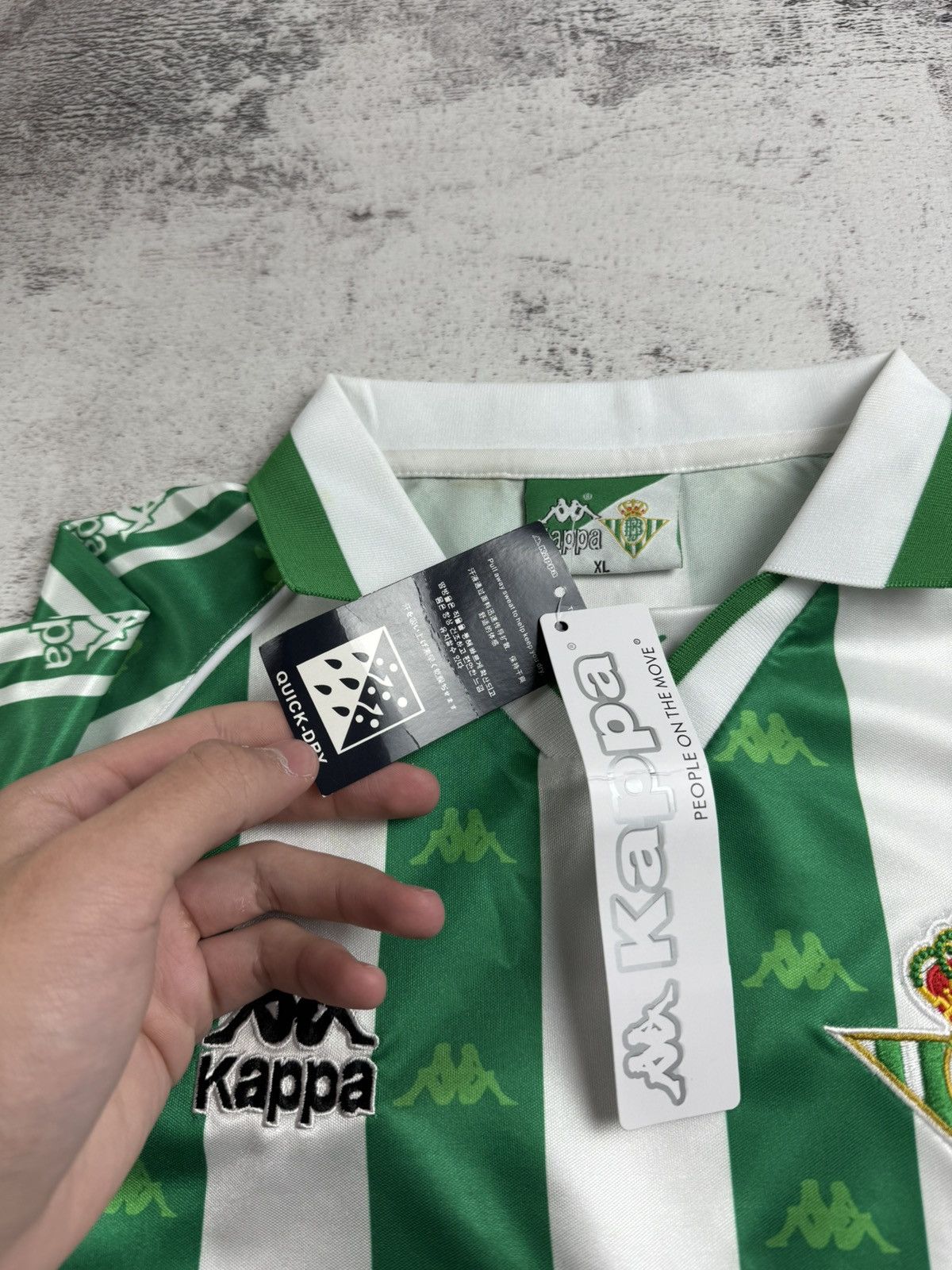 Kappa Real Betis 1995/1996/1997 Home Reproduction Soccer Football T Shirt Jersey Kit Size US XL / EU 56 / 4 - 9 Thumbnail