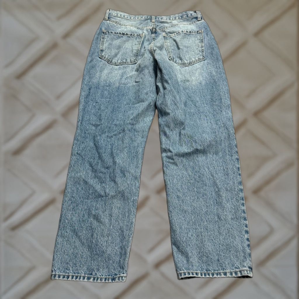 Vintage JUST BLACK Jeans Womens 30 Blue High Rise 90s Straight Distressed Button Fly Denim - City Grunge Streetwear Casual Vintage-Not - 5-Pocket Size 30" / US 8 / IT 44 - 1 Thumbnail