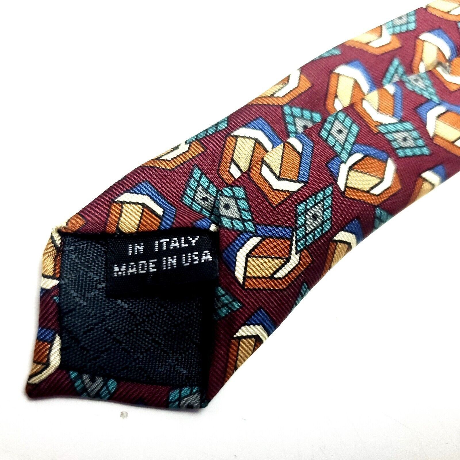 Christian Dior Monsieur Christian Dior Silk Tie Print Red Geometric Italy Size ONE SIZE - 6 Thumbnail
