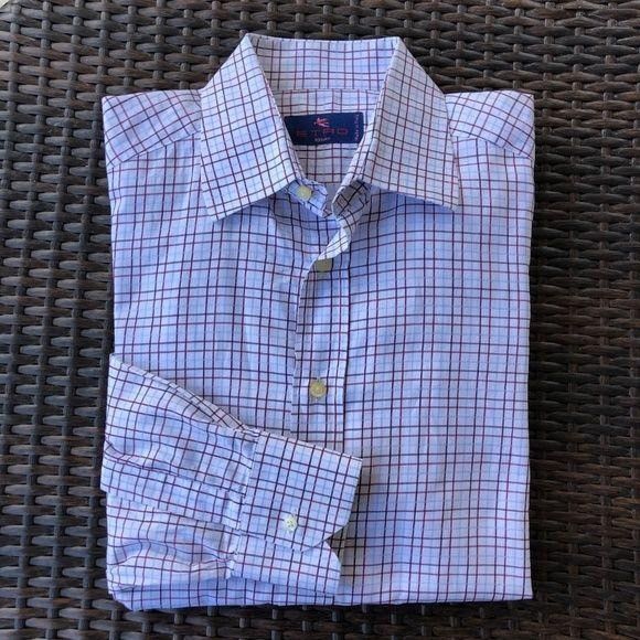 Etro Etro Men's Plaid Button Down Milano Size US M / EU 48-50 / 2 - 1 Thumbnail