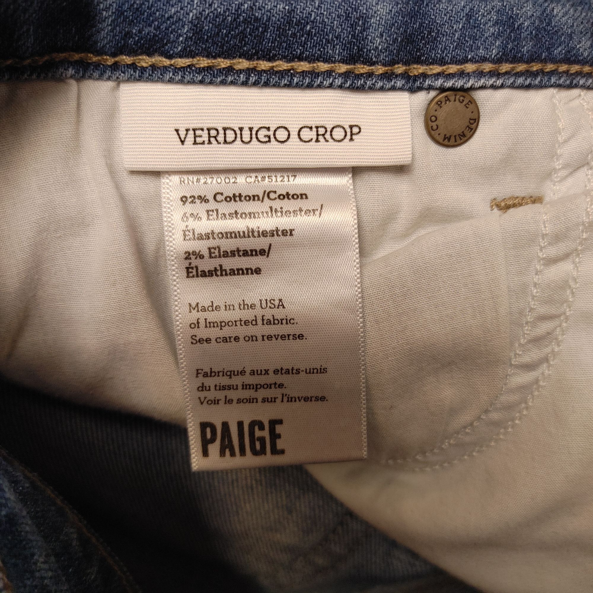 Paige Paige Women's Medium Wash Blue Denim Verdugo Crop Jeans 26 Size 26" / US 2 / IT 38 - 3 Thumbnail