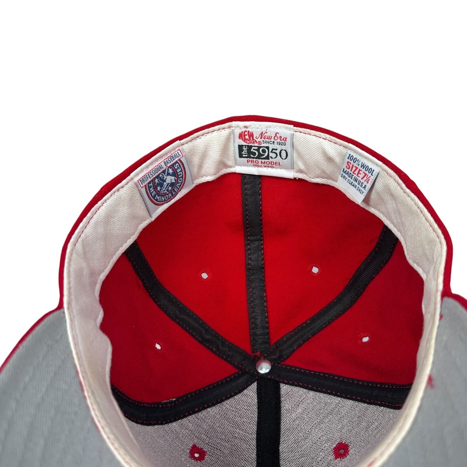 New Era Vintage New Era Reading Phillies Fitted Hat Mens 7 1/4 Red Size ONE SIZE - 7 Thumbnail