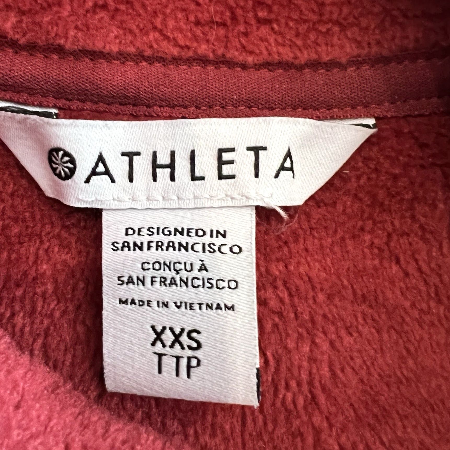 Athleta Athleta Sweatshirt Tunic Women XXS Red Fleece Zip Pockets Mock Neck Activewear Dress Modern Classic Outdoor Size XXS / US 00 / IT 34 - 3 Thumbnail