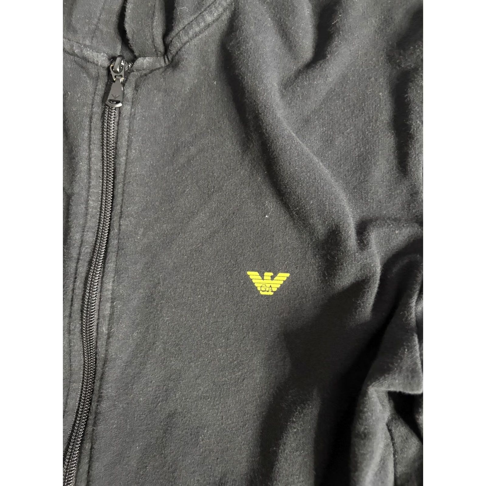 Emporio Armani Emporio Armani Hoodie Mens M Black Full Zip Graphic Print Logo Fleece Sweatshirt Size US M / EU 48-50 / 2 - 2 Thumbnail