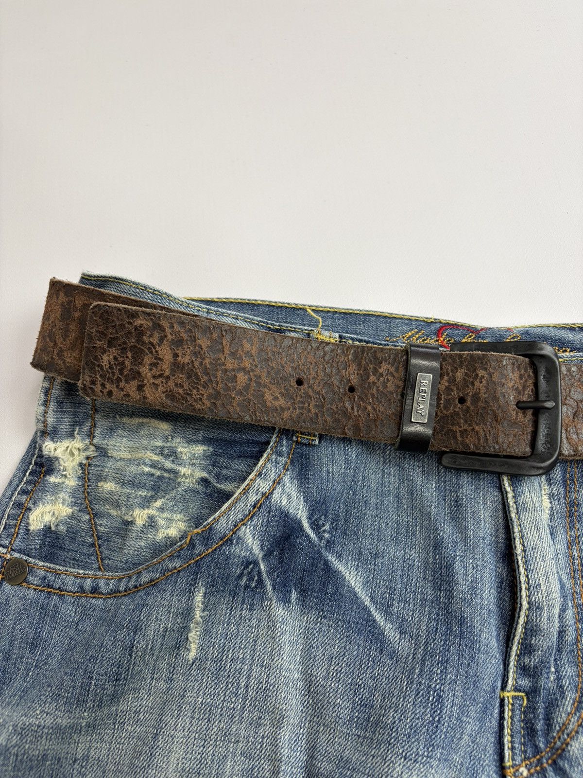 Hysteric Glamour Vintage Belt Y2K Rhinestones Punk Leather Belts size 32/36 Size 34 - 5 Thumbnail