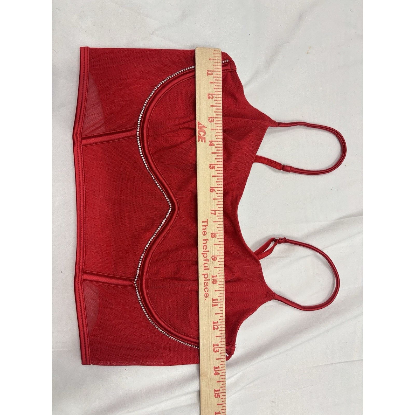 Target Basics NWT Target Red Satin Rhinestone Corset Bra Top Auden Size M Size ONE SIZE - 5 Thumbnail