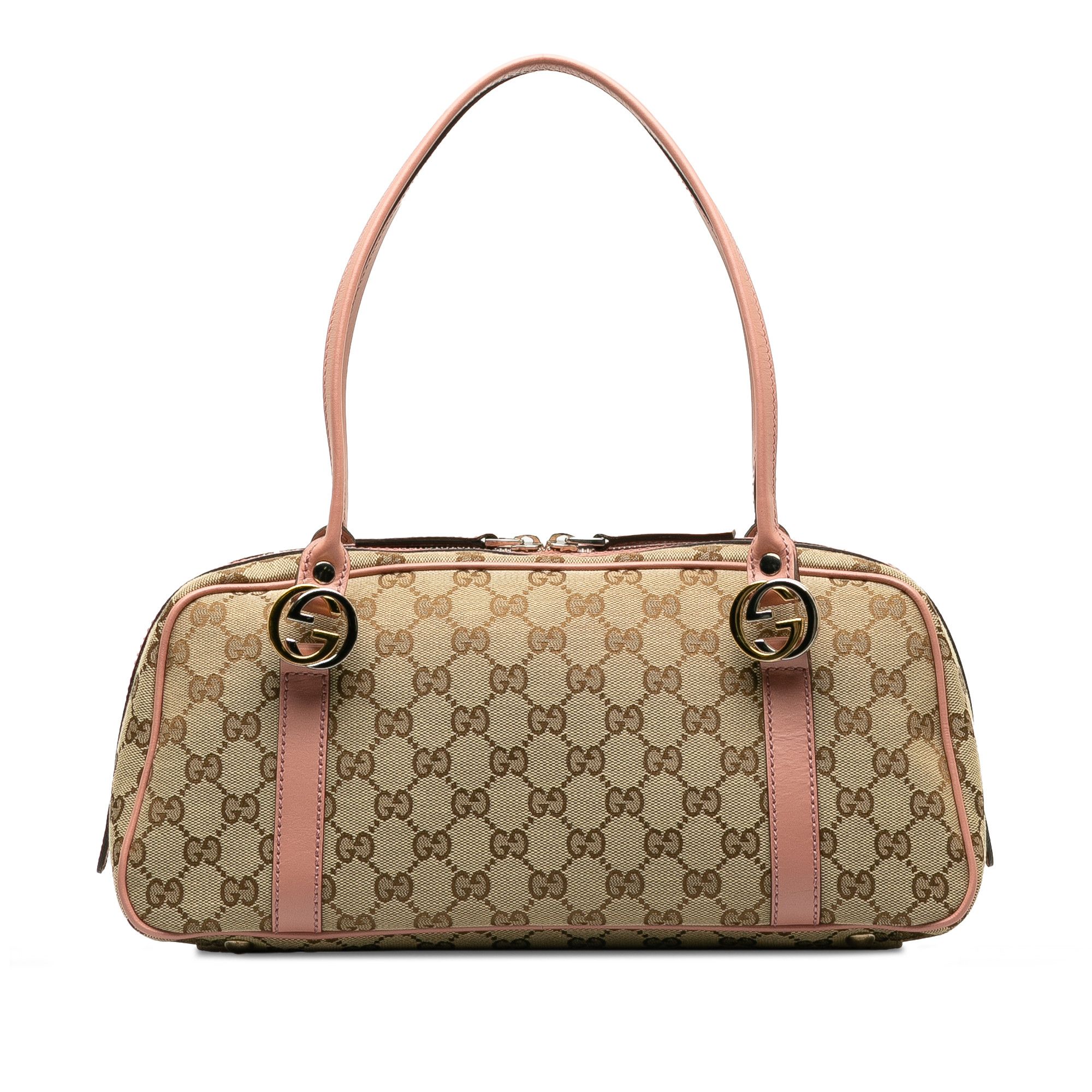 image of Gucci GG Canvas Twins Shoulder Bag in Brown, Women's